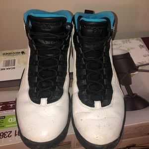 White Black Blue Jordan’s size 11.5